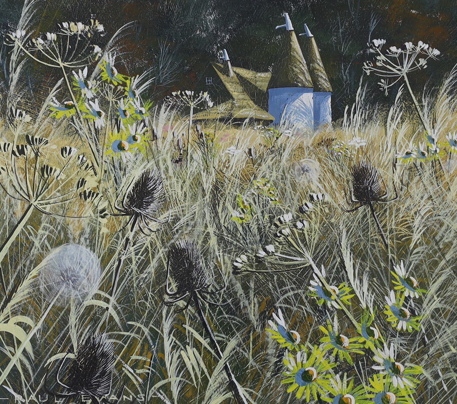 Paul Evans (b.1950-), gouache, 'Autumn meadow', signed, 23 x 20cm